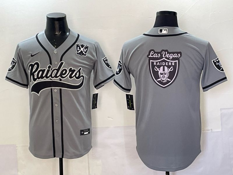 Men 2025 Oakland Raiders Blank Grey 3th generation Joint Name Nike Limited NFL Jersey style 071